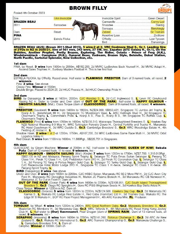 Brazen Beau Pedigree