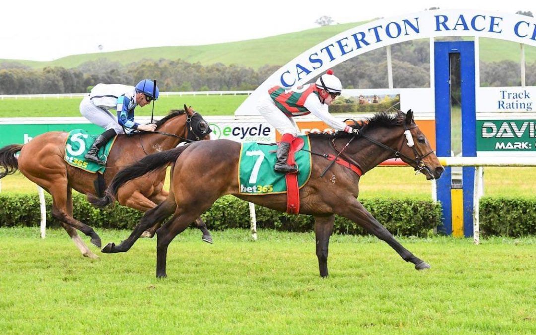 Shuriken ridden by Dean Yendall wins the Ross Fitzgerald Concrete 3YO Maiden Plate at Casterton Racecourse on 24 October, 2022, in Casterton, Australia (Photo by Pat Scala/Racing Photos)